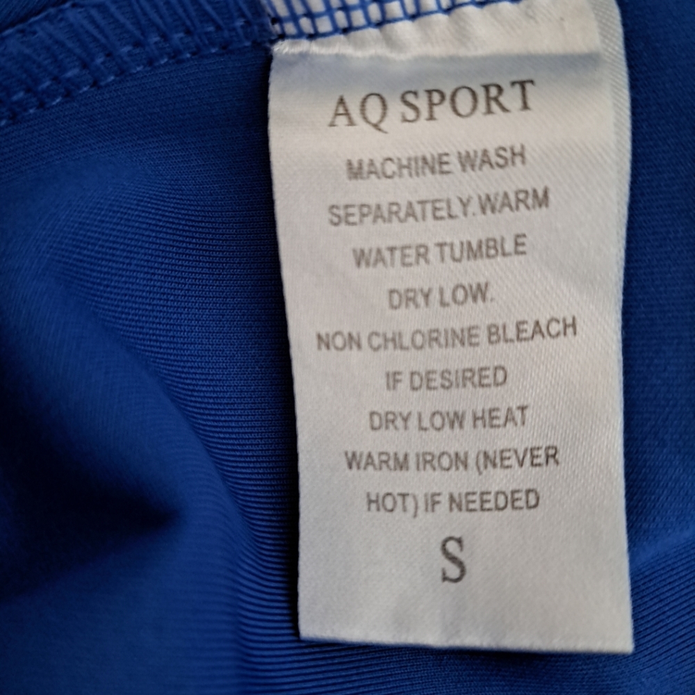 AQ Sport Women's Pullover Hoodie Sweatshirt Blue White Arm Stripes Gym Sporty S - Picture 9 of 12